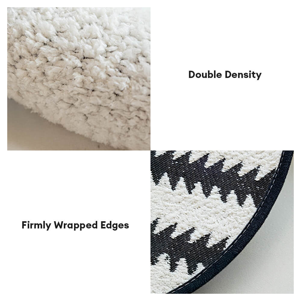 Copertura per divano in chenille a righe a zigzag moderne con bordi ondulati