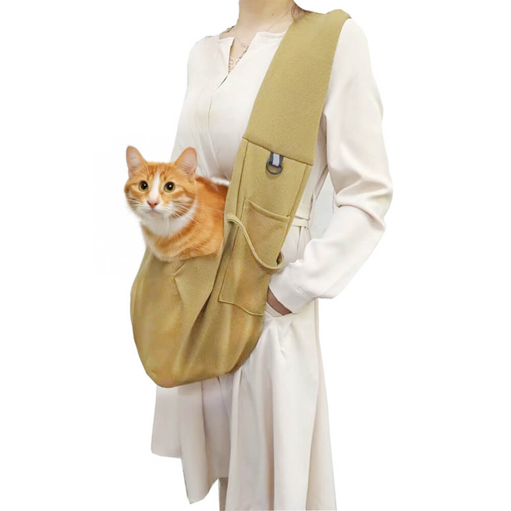 Borsa da viaggio portatile per cani e gatti Waffle traspirante