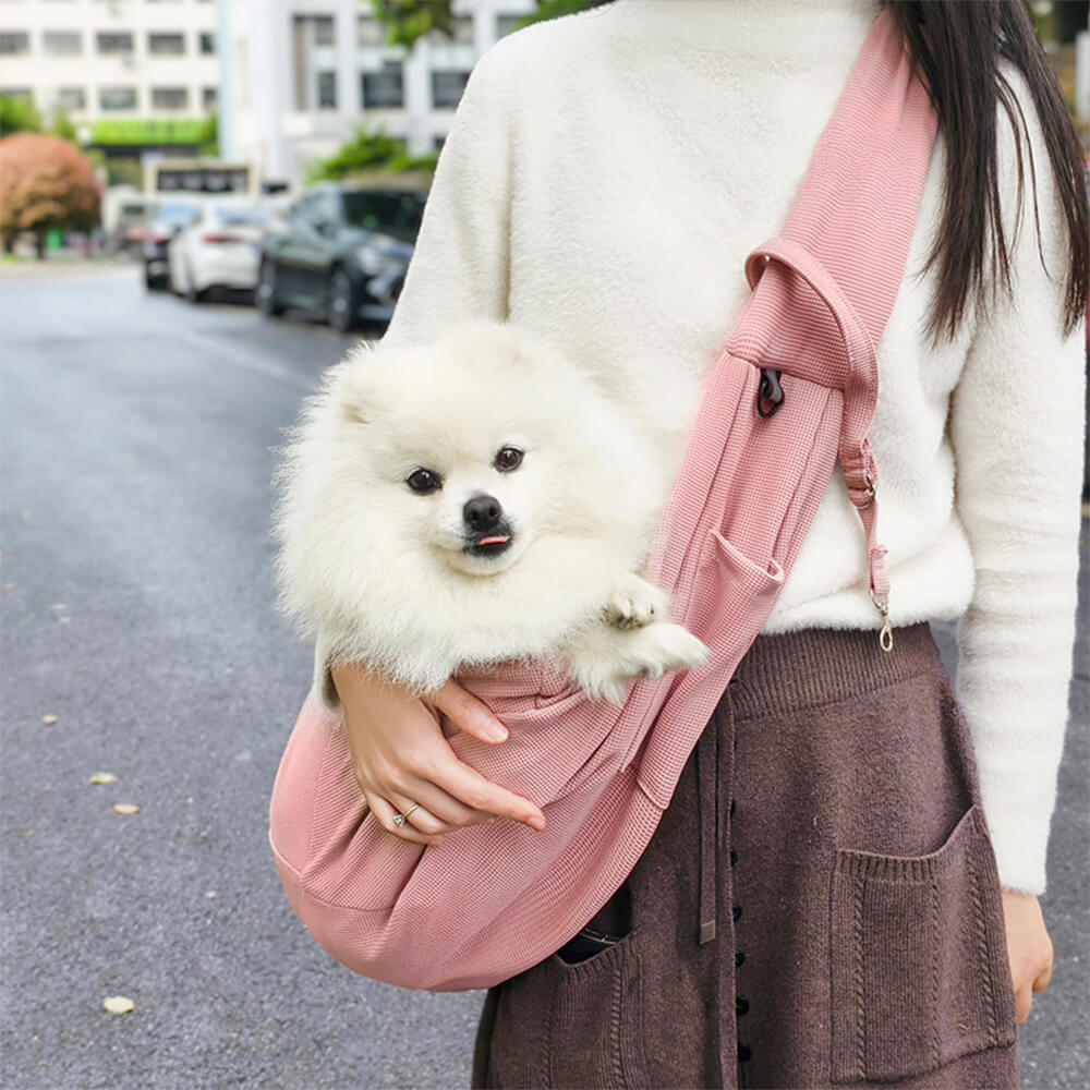 Borsa da viaggio portatile per cani e gatti Waffle traspirante