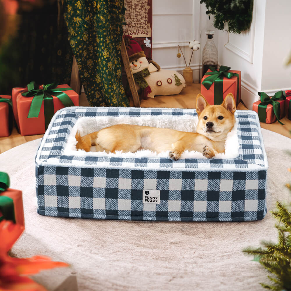 Letto Calmo Antianxiety Per Cani In Tartan Classico Festivo