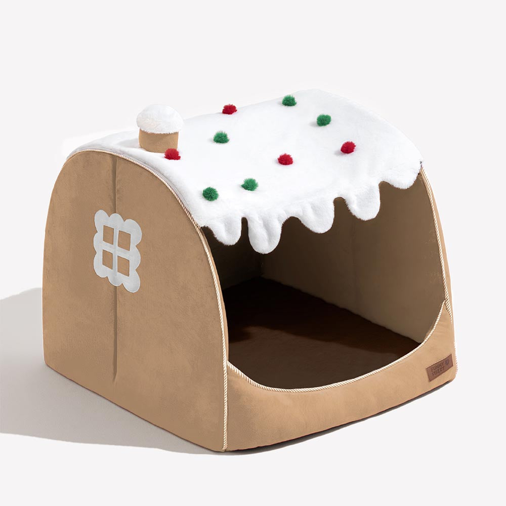 Letto ortopedico per cani Festive Snow House - Calore Natalizio