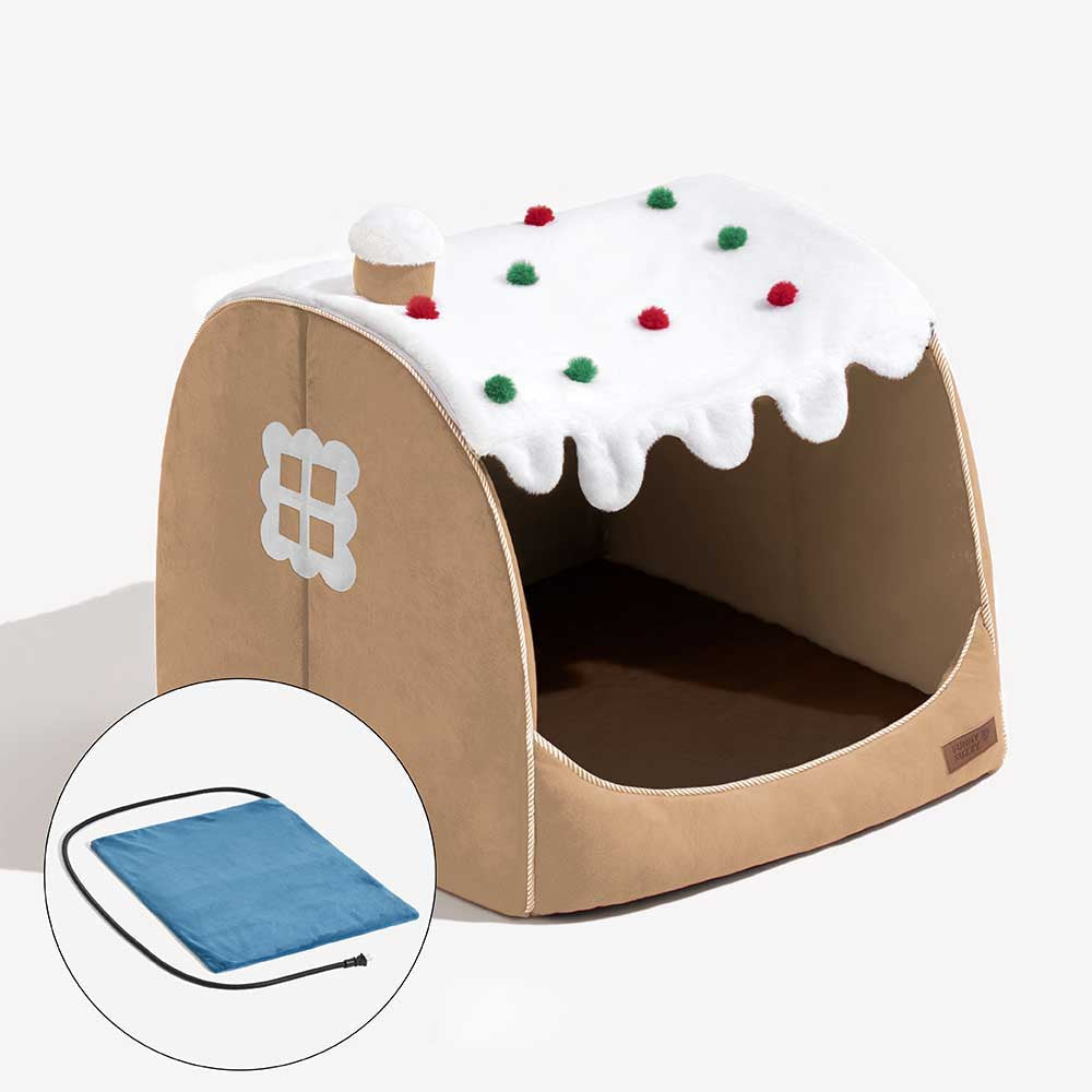 Letto ortopedico per cani Festive Snow House - Calore Natalizio