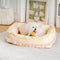 Cama de perro ortopédica floral cama calmante de mascotas con almohada