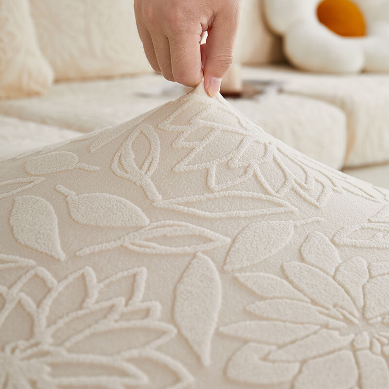 Copertura completa per divano in velluto floreale elasticizzato