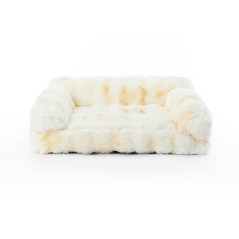 Divano letto per gatti fluffy, in peluche, spessito, accogliente e calmante.