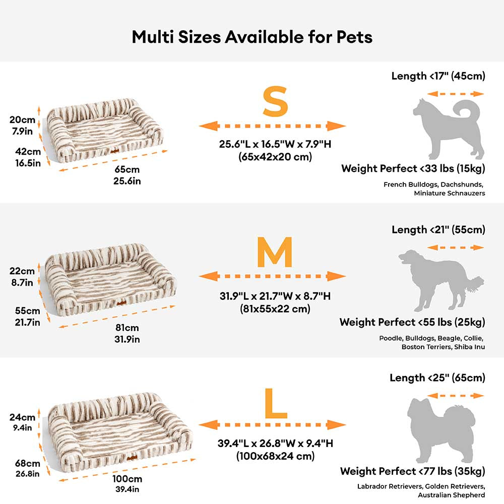 Letto per cani con supporto ortopedico a righe morbide - Comfort di lusso
