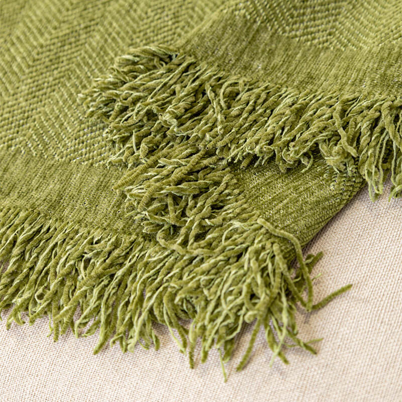 Copertura Completa per Divano in Chenille A Spina di Pesce, Resistente all'Usura