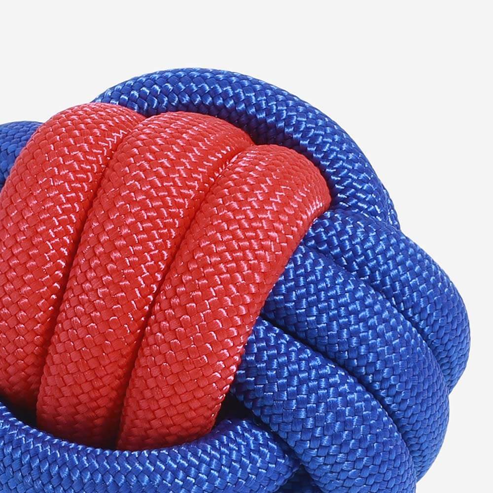 Giocattolo per cani a forma di palla con nodi - Clash di colori