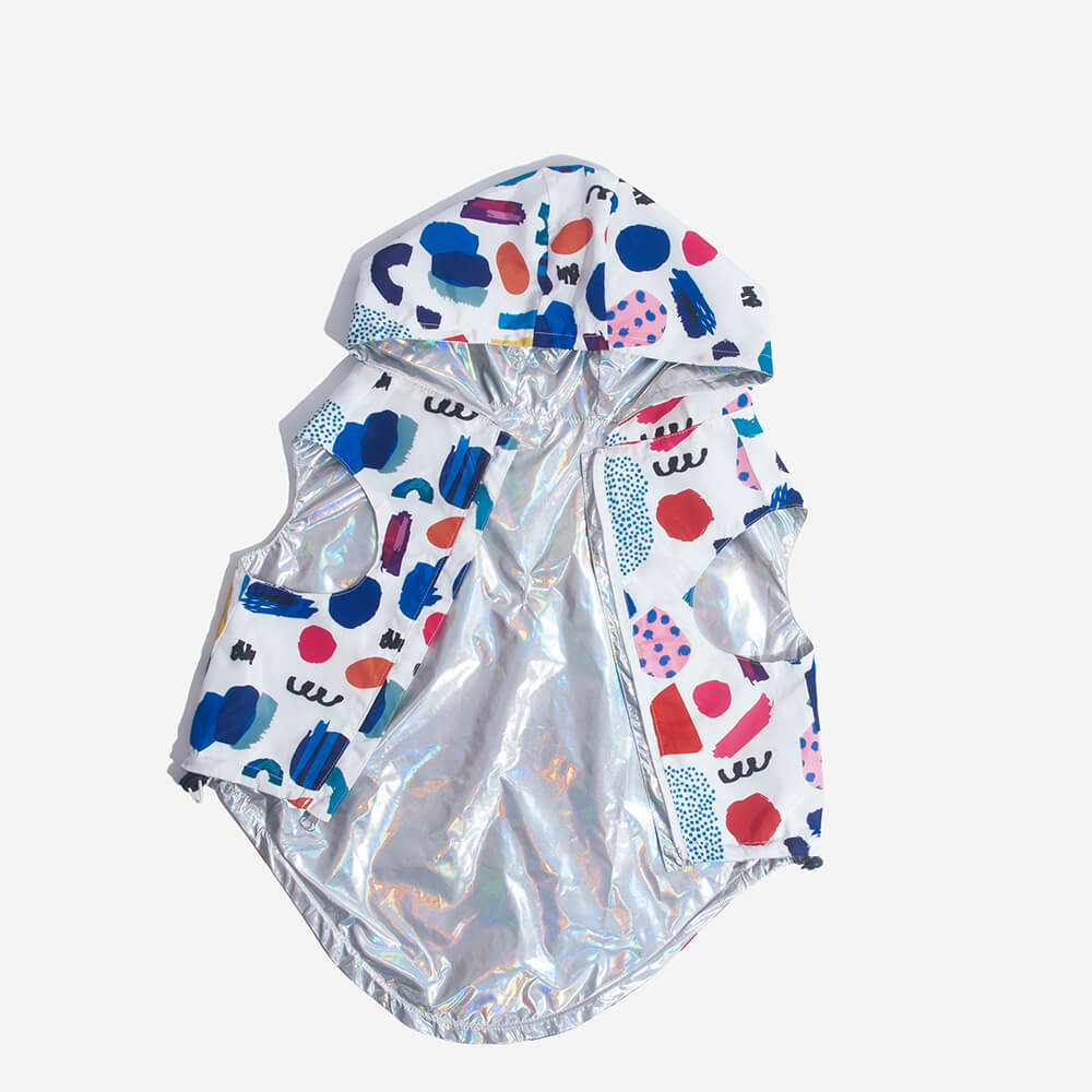 Cappotto impermeabile reversibile per cani - Graffiti e iridescente