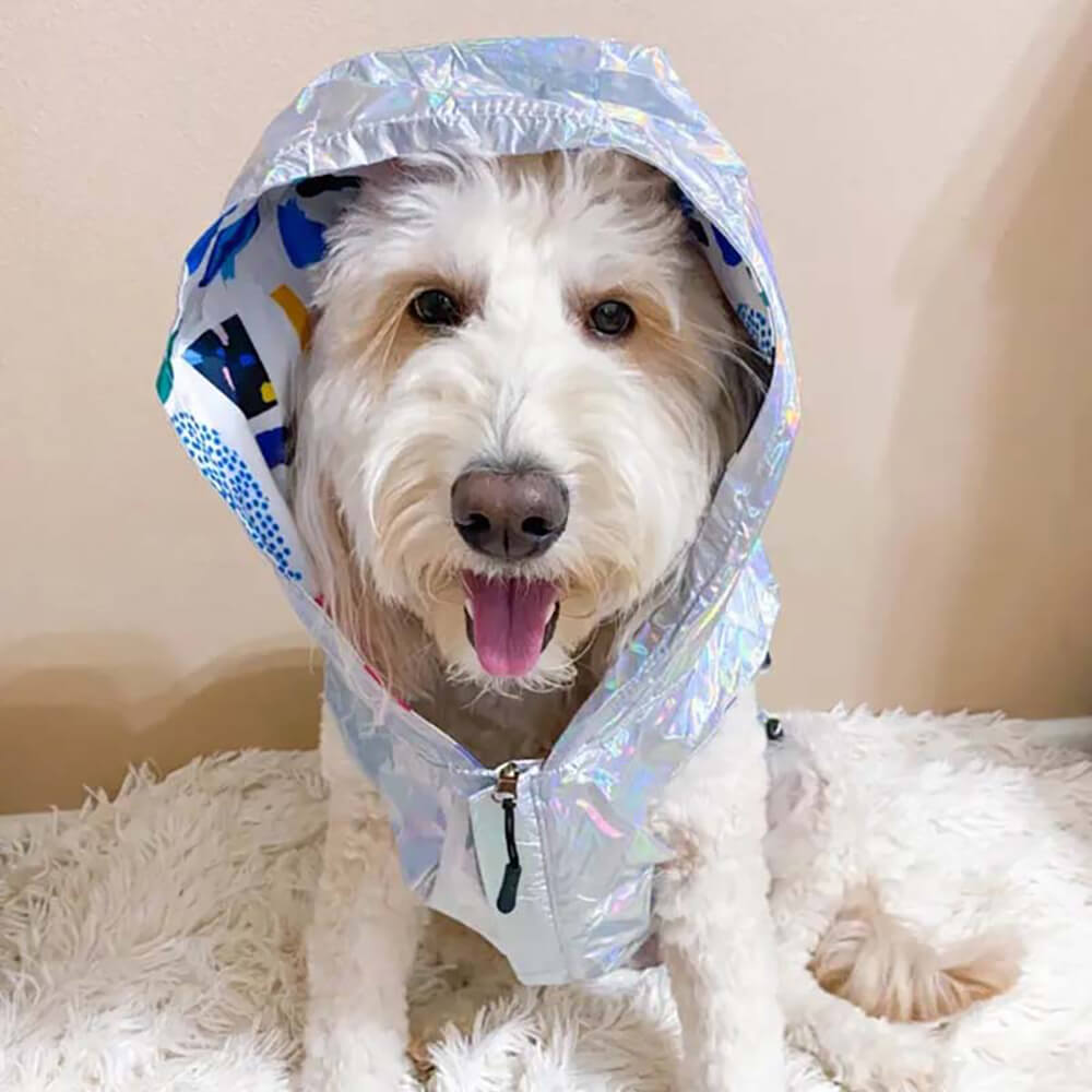 Cappotto impermeabile reversibile per cani - Graffiti e iridescente