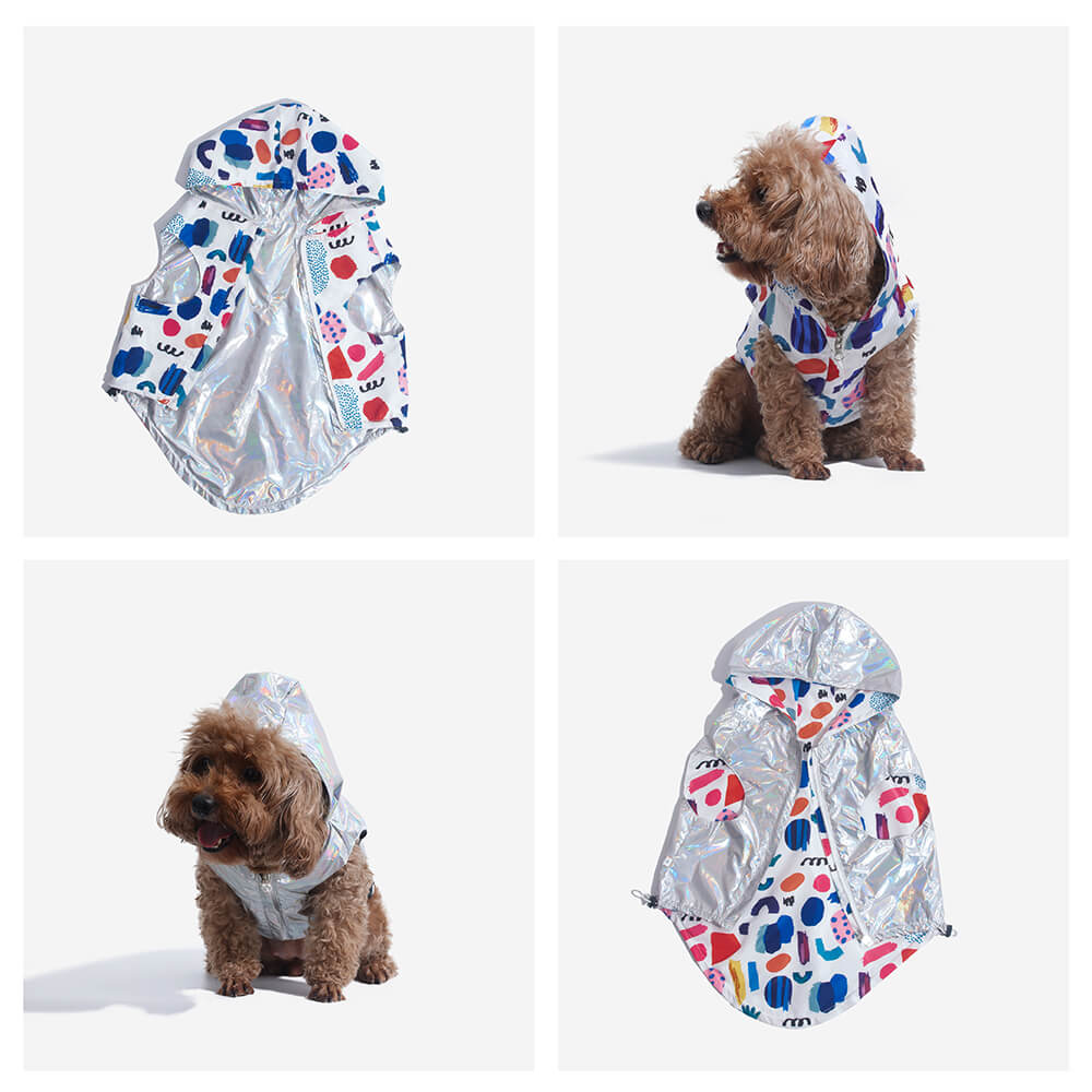 Cappotto impermeabile reversibile per cani - Graffiti e iridescente