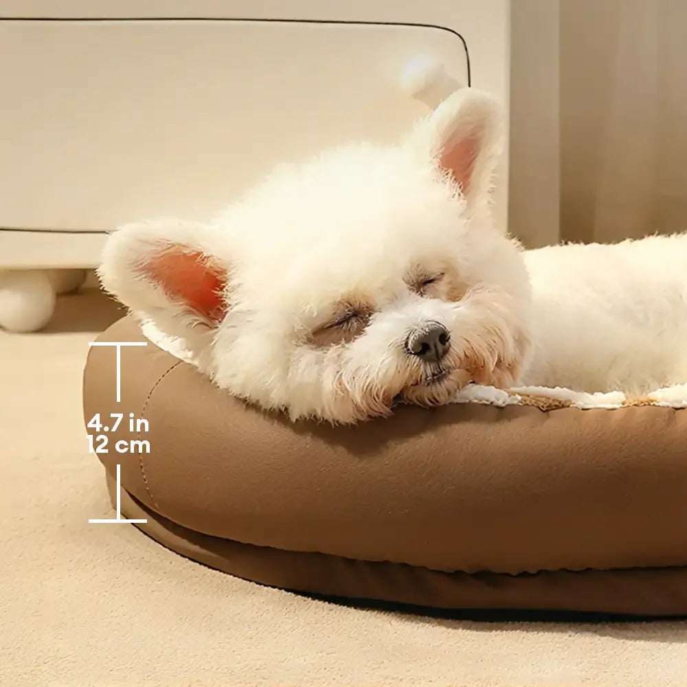 Pattern geometrico onda in pel leather ecologico caldo, removibile e lavabile per cuccia per cani