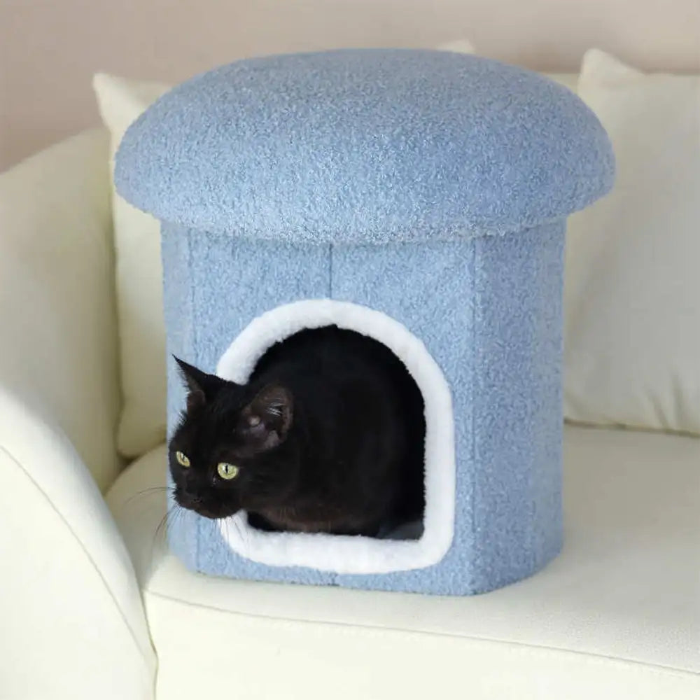 Casa per animali portaottomano pieghevole per gatti