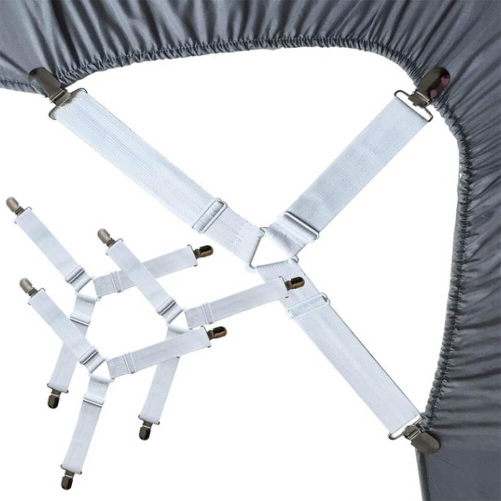 Cinghie elastiche regolabili antiscivolo per lenzuola con clip in metallo