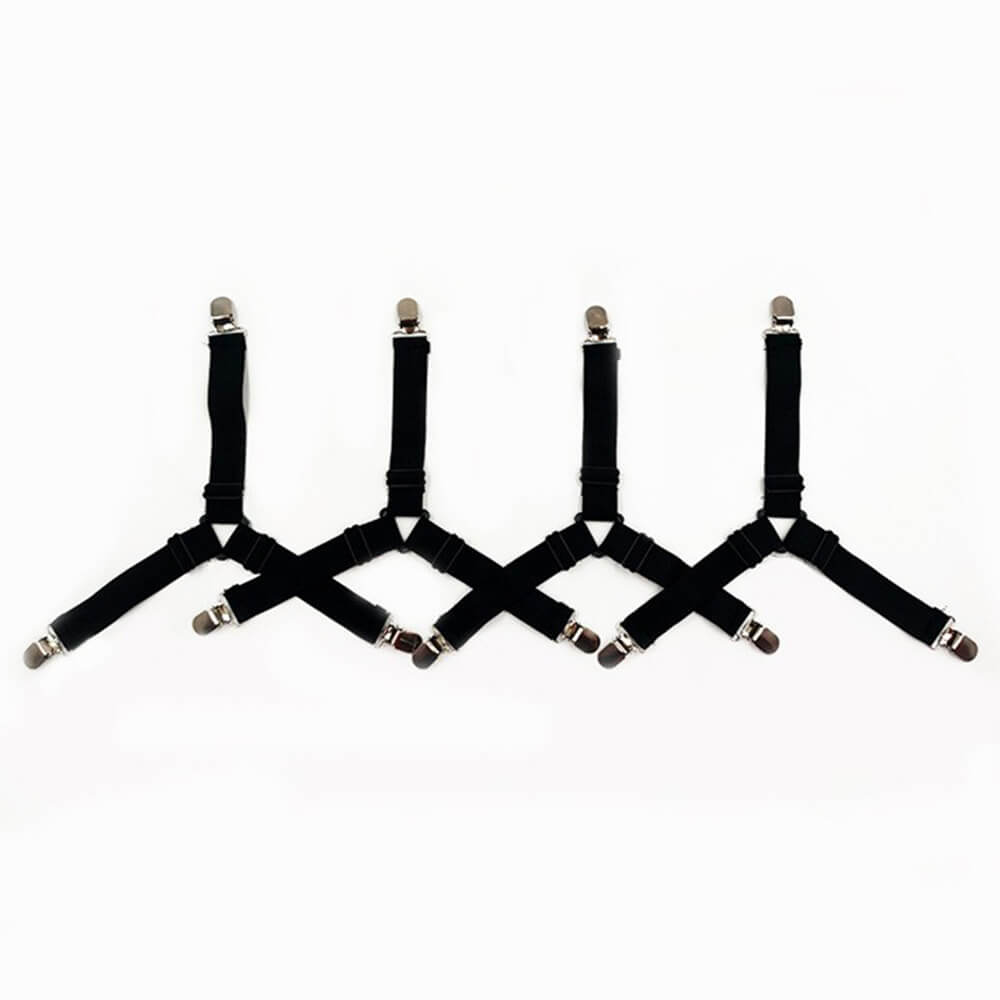 Cinghie elastiche regolabili antiscivolo per lenzuola con clip in metallo