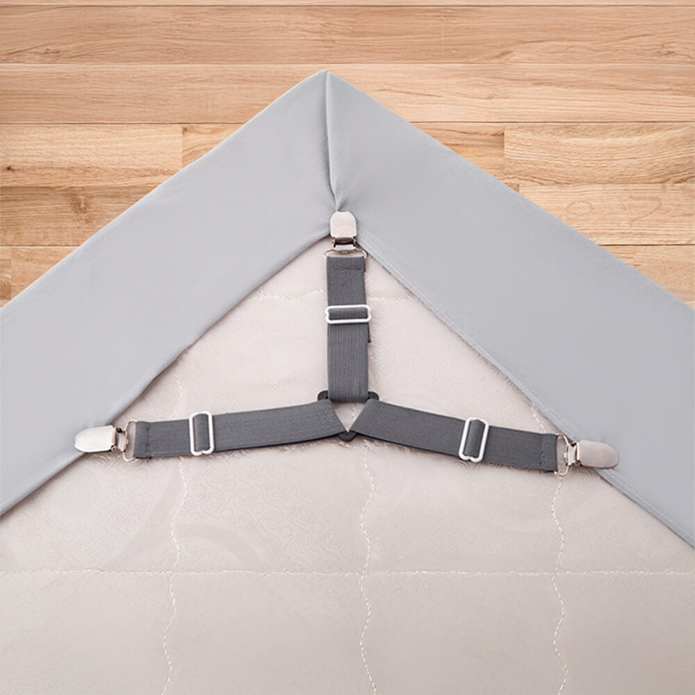Cinghie elastiche regolabili antiscivolo per lenzuola con clip in metallo