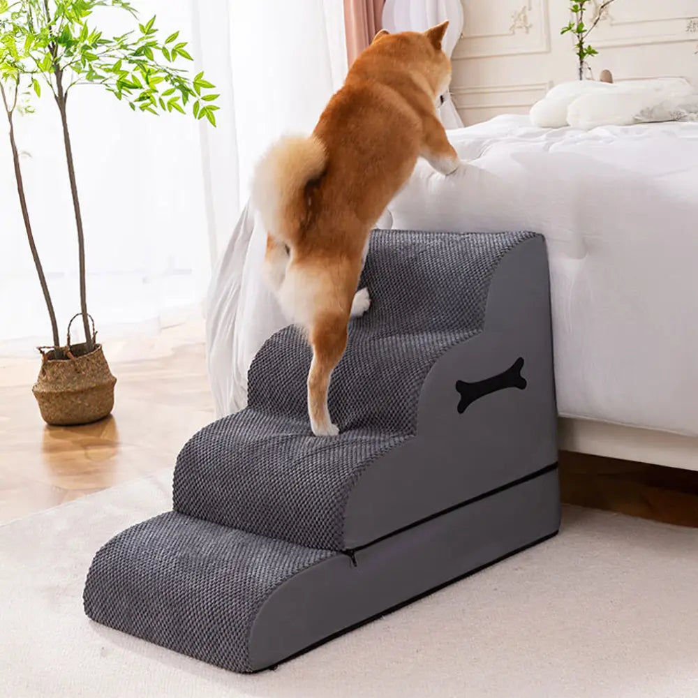 Scale per cani regolabili, antiscivolo, lavabili e morbide con rampe gentle.