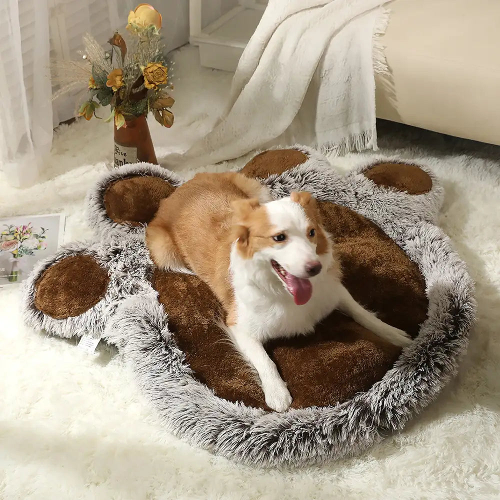 Tappetino per animali domestici grande e comodo in peluche a forma di zampa d'orso