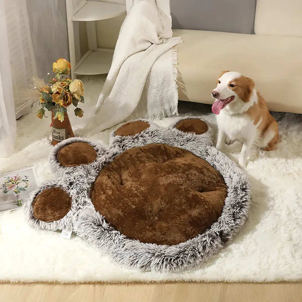 Tappetino per animali domestici grande e comodo in peluche a forma di zampa d'orso