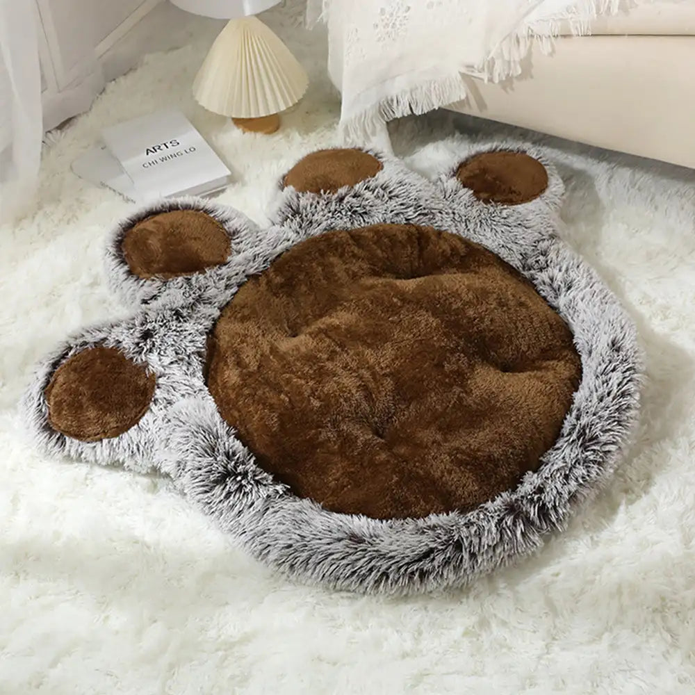 Tappetino per animali domestici grande e comodo in peluche a forma di zampa d'orso