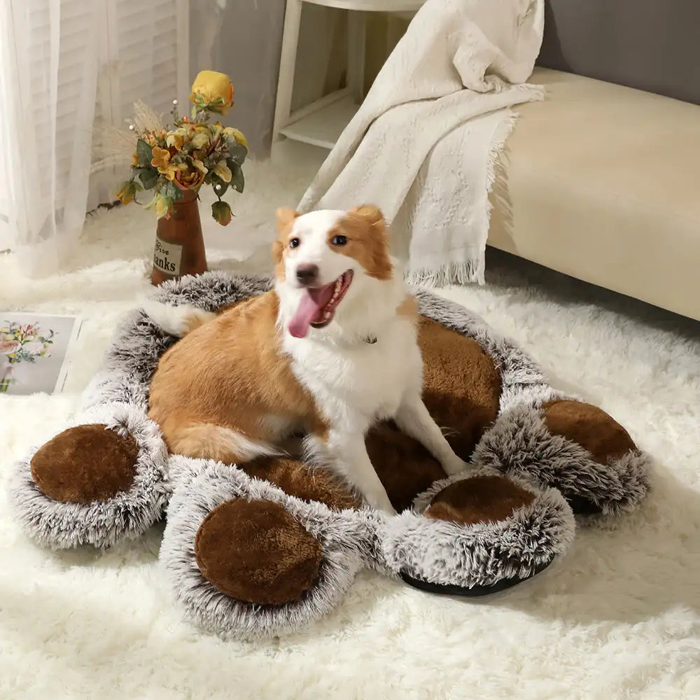 Tappetino per animali domestici grande e comodo in peluche a forma di zampa d'orso