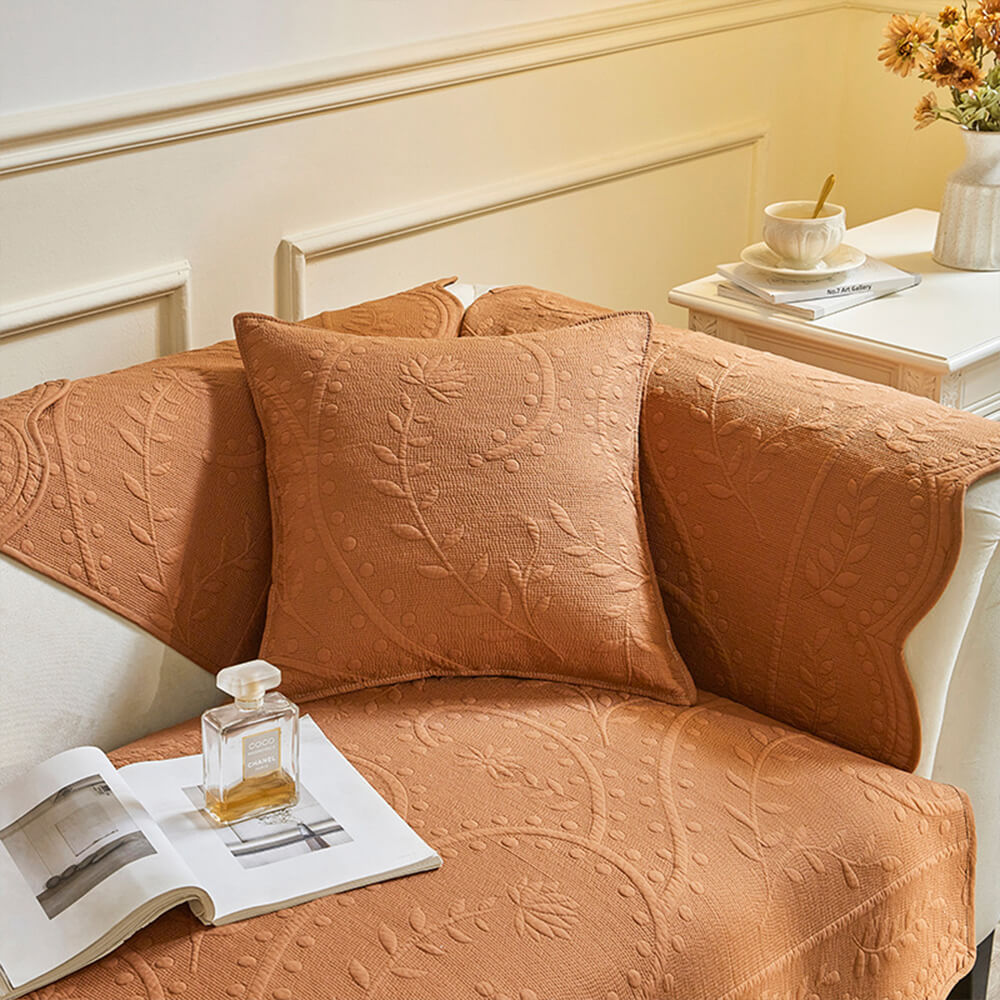 Copertura per divano in cotone tessuto boho traspirante con texture da fattoria