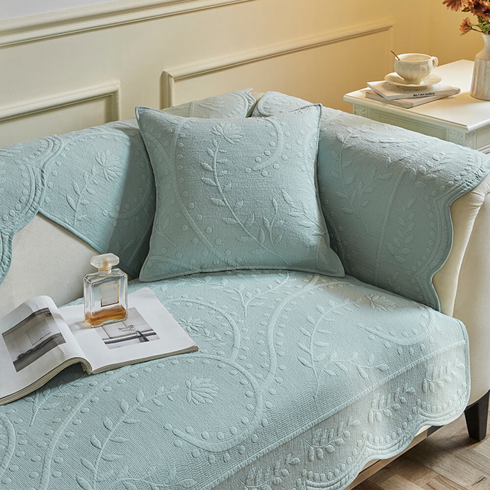 Copertura per divano in cotone tessuto boho traspirante con texture da fattoria