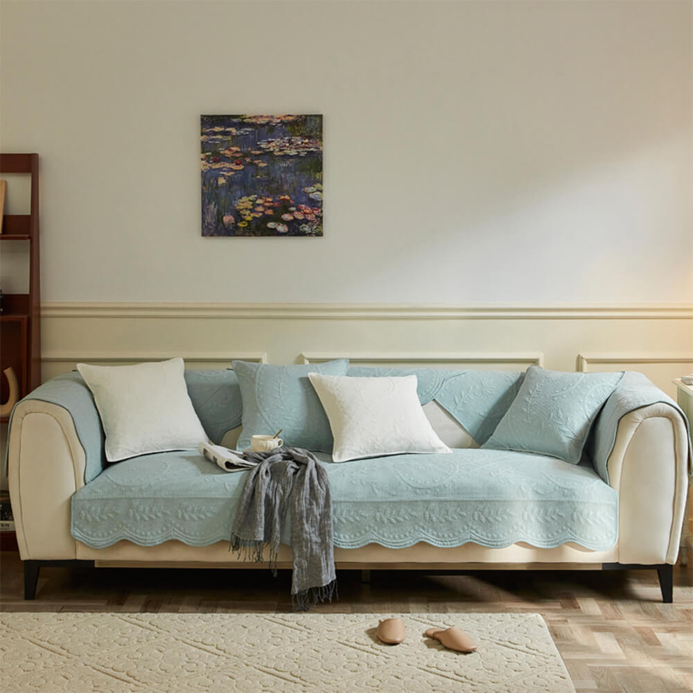 Copertura per divano in cotone tessuto boho traspirante con texture da fattoria