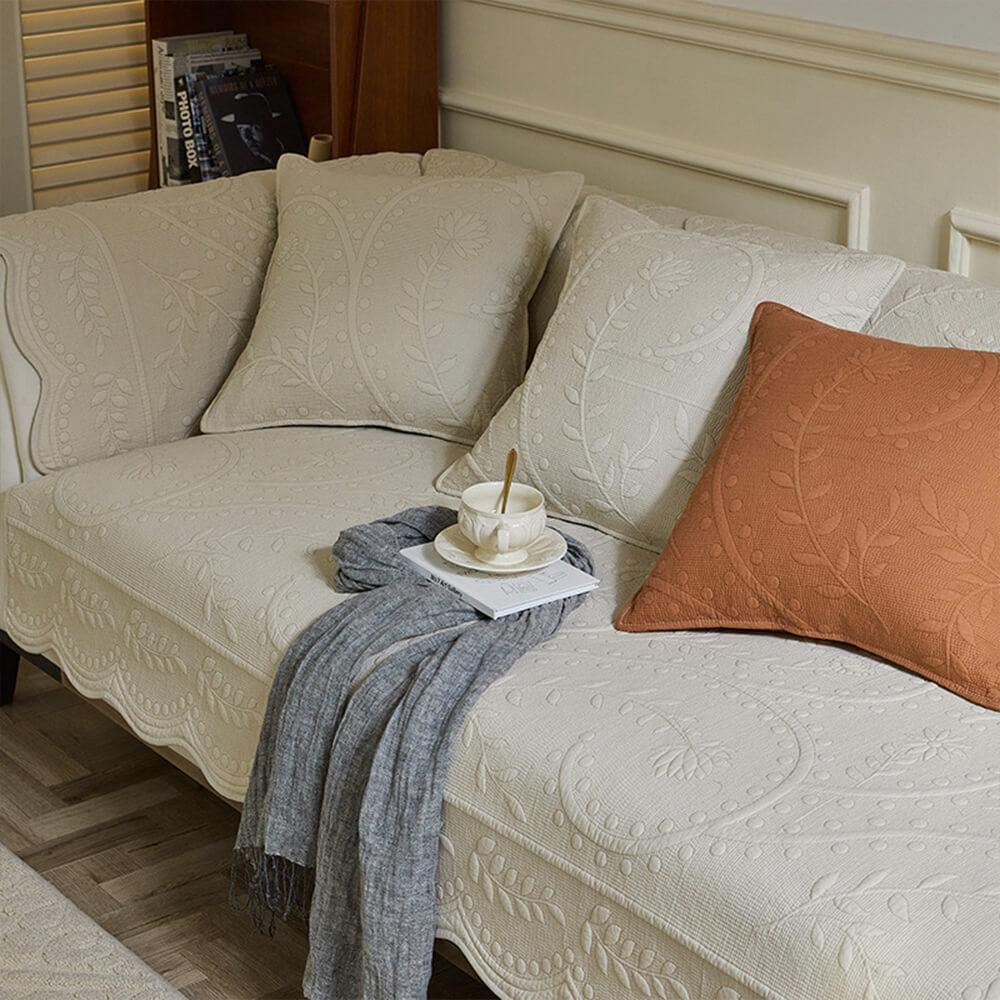 Copertura per divano in cotone tessuto boho traspirante con texture da fattoria