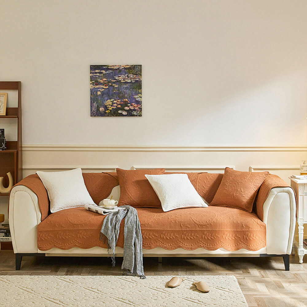 Copertura per divano in cotone tessuto boho traspirante con texture da fattoria
