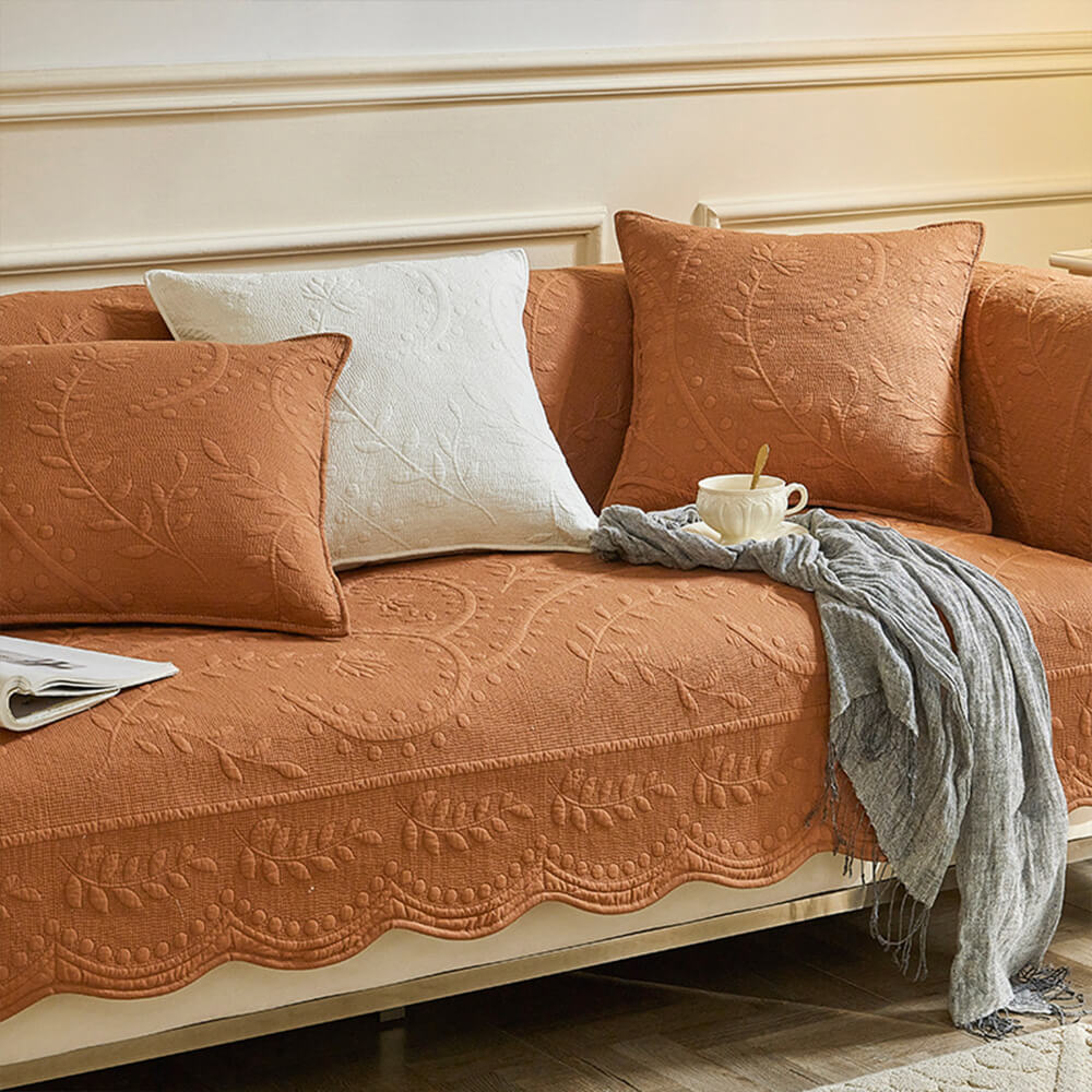 Copertura per divano in cotone tessuto boho traspirante con texture da fattoria