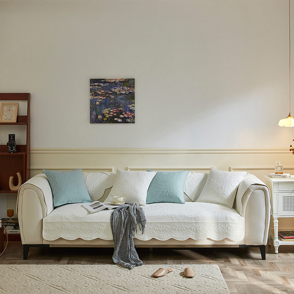 Copertura per divano in cotone tessuto boho traspirante con texture da fattoria