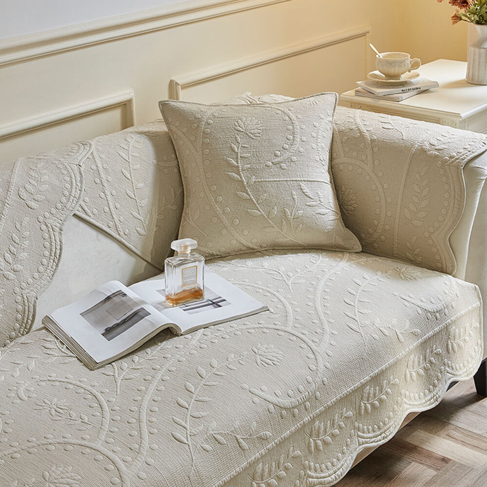 Copertura per divano in cotone tessuto boho traspirante con texture da fattoria