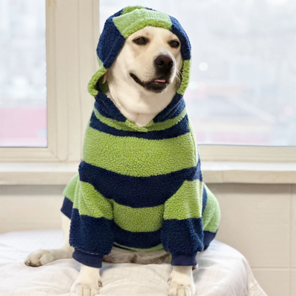 Bold Color Stripe Warm Breathable Dog Hoodie