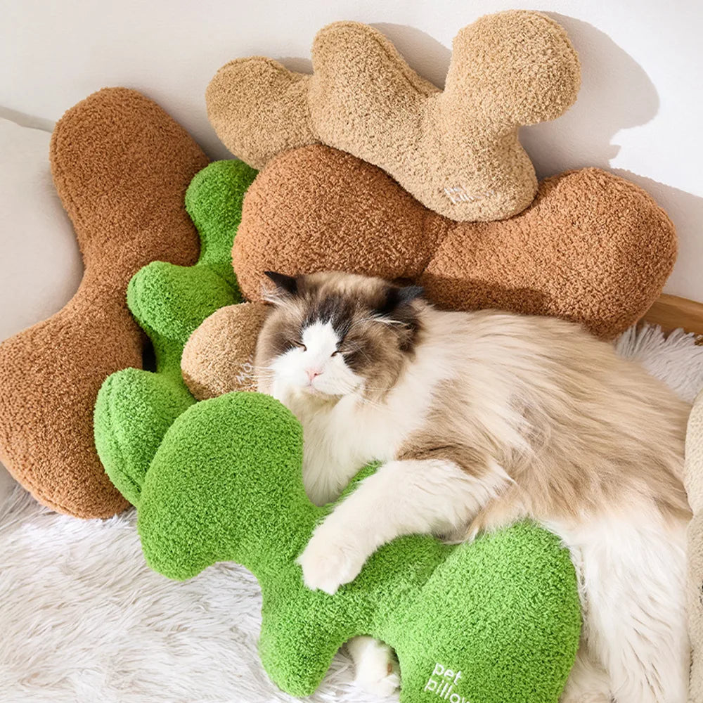 Cuscino per animali domestici a forma di osso giocoso e schiumoso