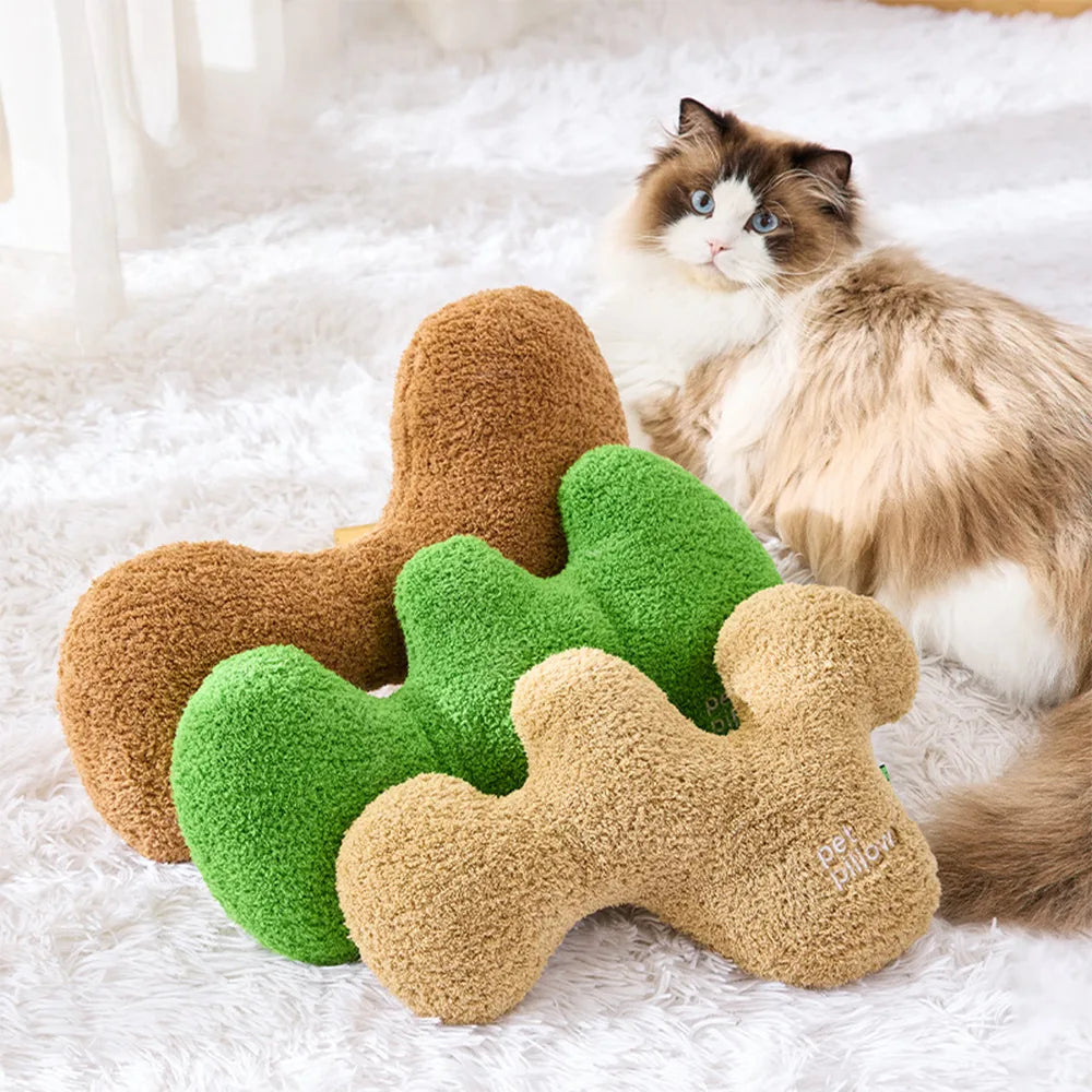Cuscino per animali domestici a forma di osso giocoso e schiumoso