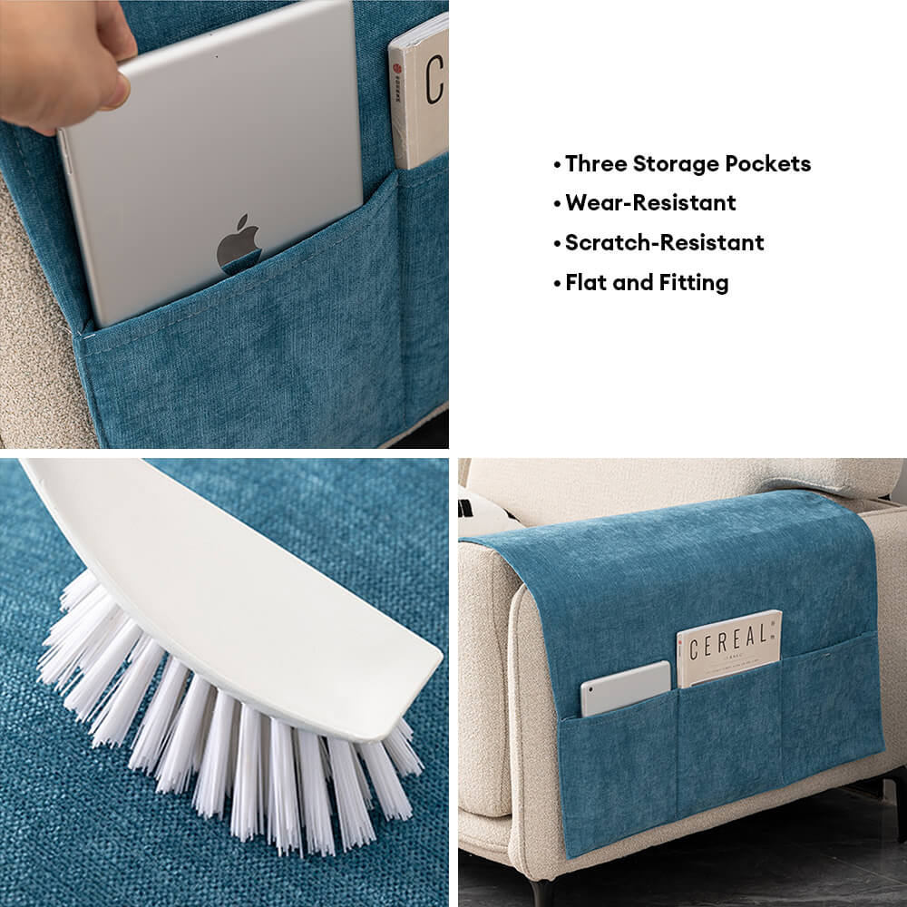 Copertura per bracciolo del divano in chenille anti-graffio portamagazine