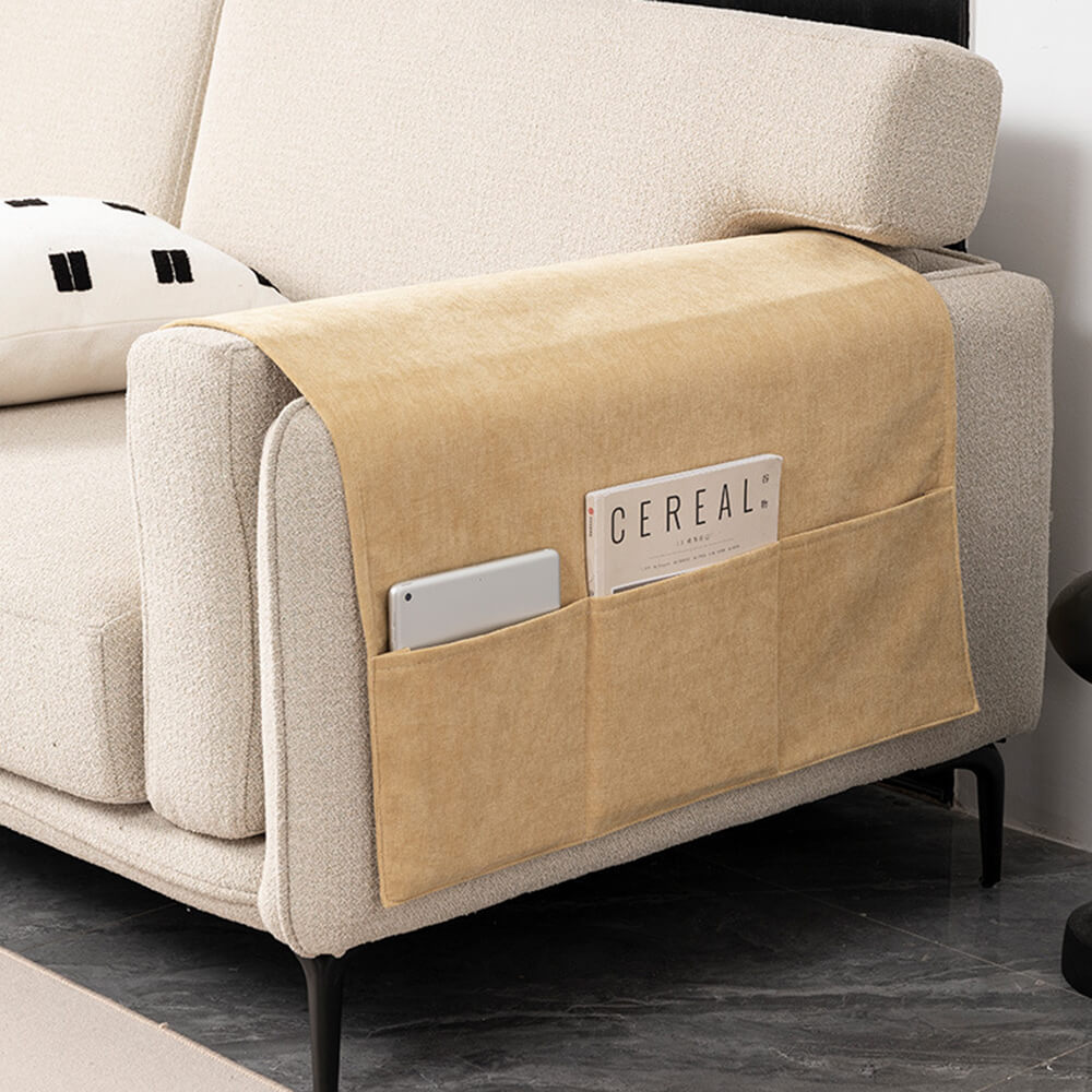 Copertura per bracciolo del divano in chenille anti-graffio portamagazine