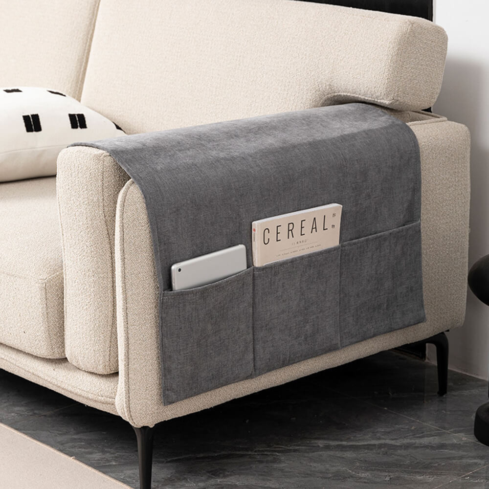 Copertura per bracciolo del divano in chenille anti-graffio portamagazine