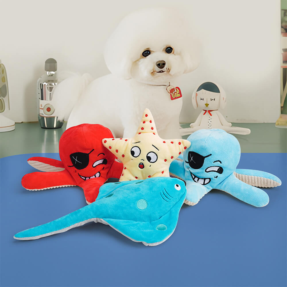 Chew-Resistant Squeaky Dog Toy - Ocean World