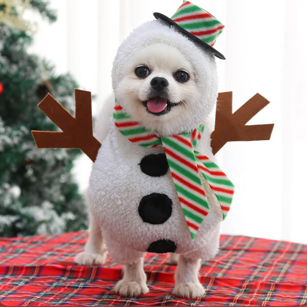 Weihnachts-Walking-Schneemann-Outfit, Cosplay-Hunde- und Katzenkostüm