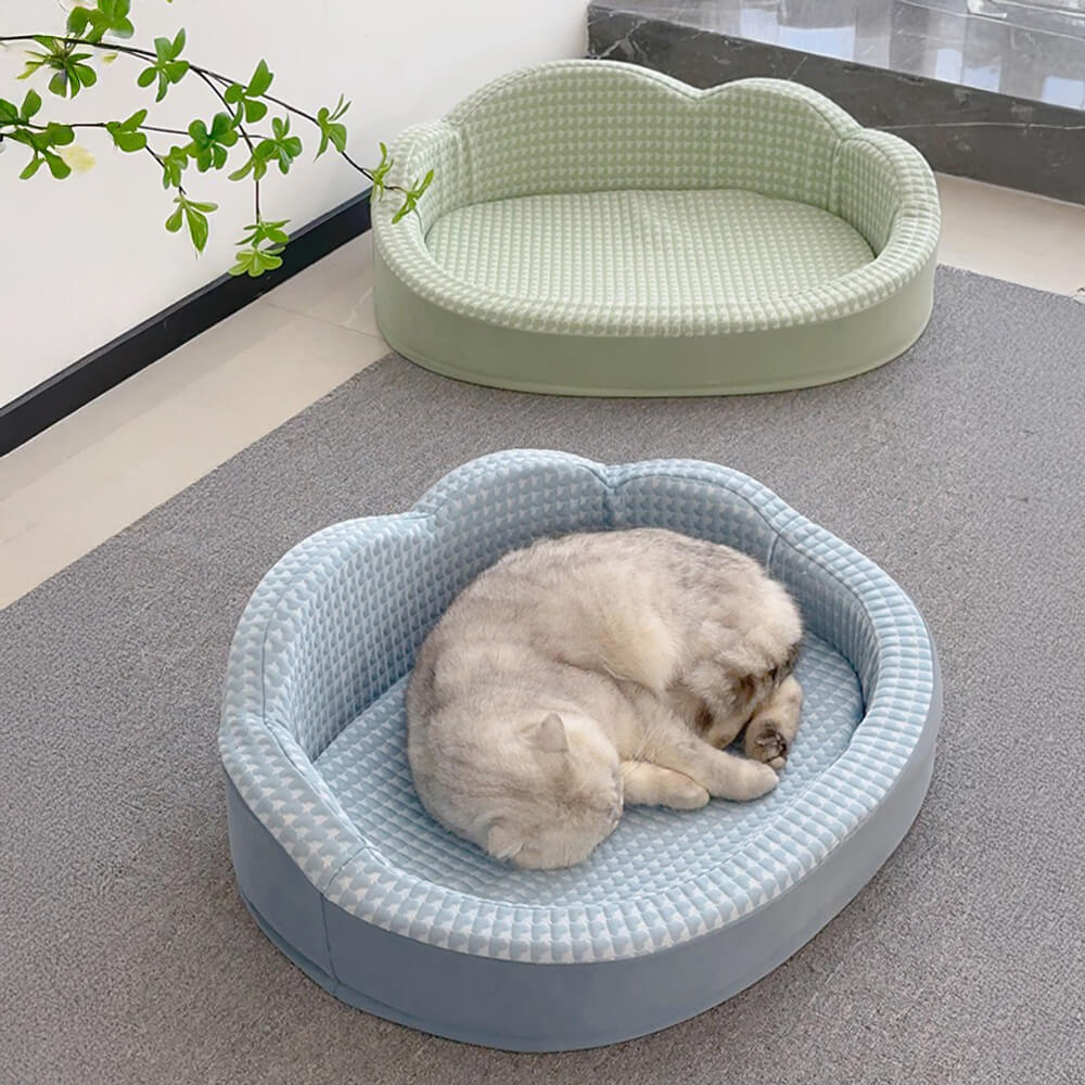 Cloud-Shaped Cooling Reversible Washable Non-Slip Dog & Cat Bed