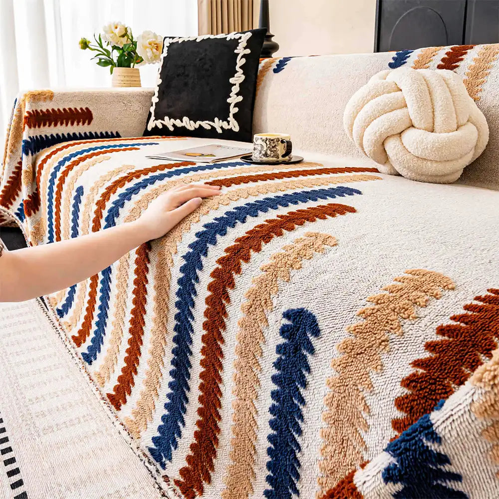 Copertura per divano in peluche anti-graffio colorato bloccato