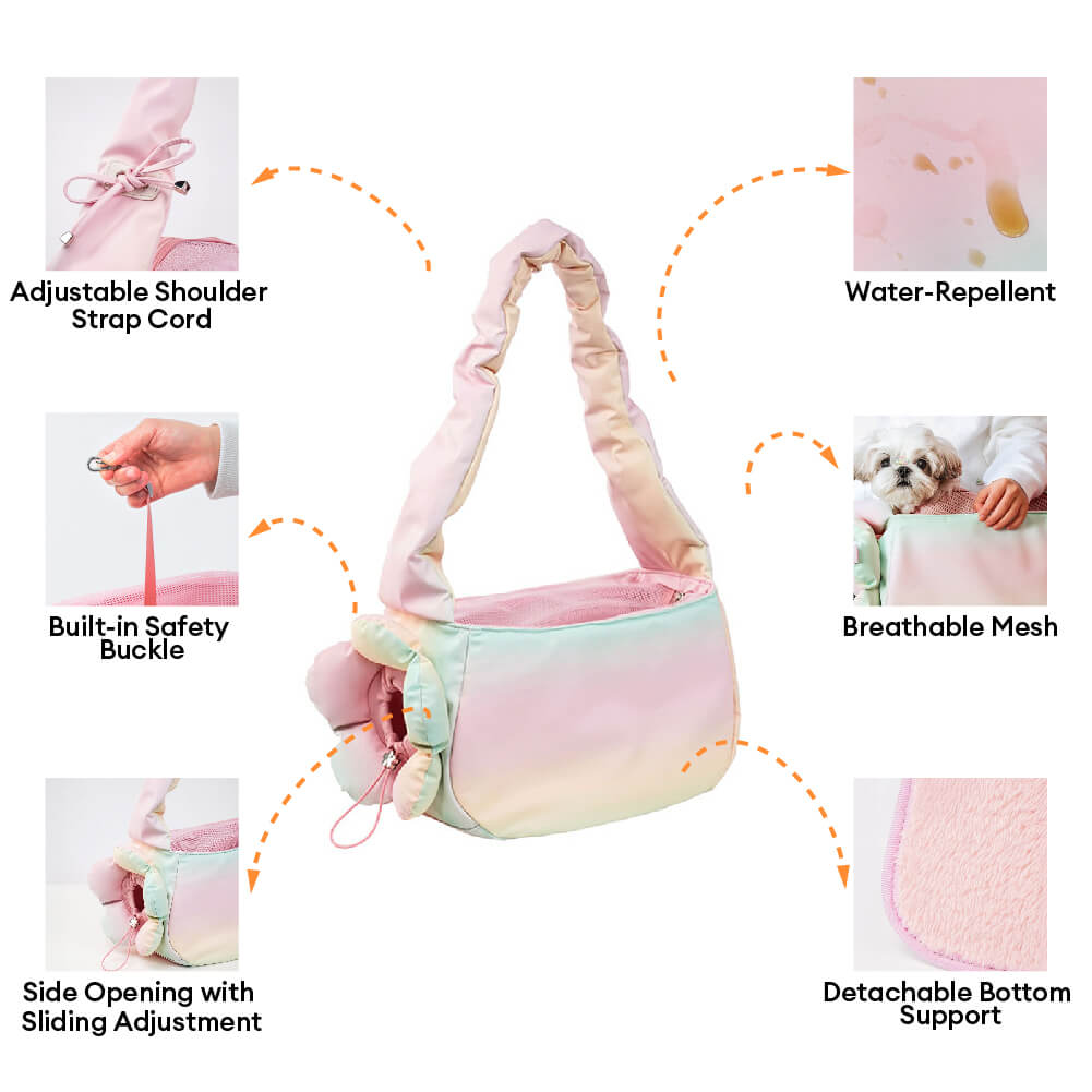 Borsa da trasporto per animali domestici impermeabile in PU pelle colorata e alla moda