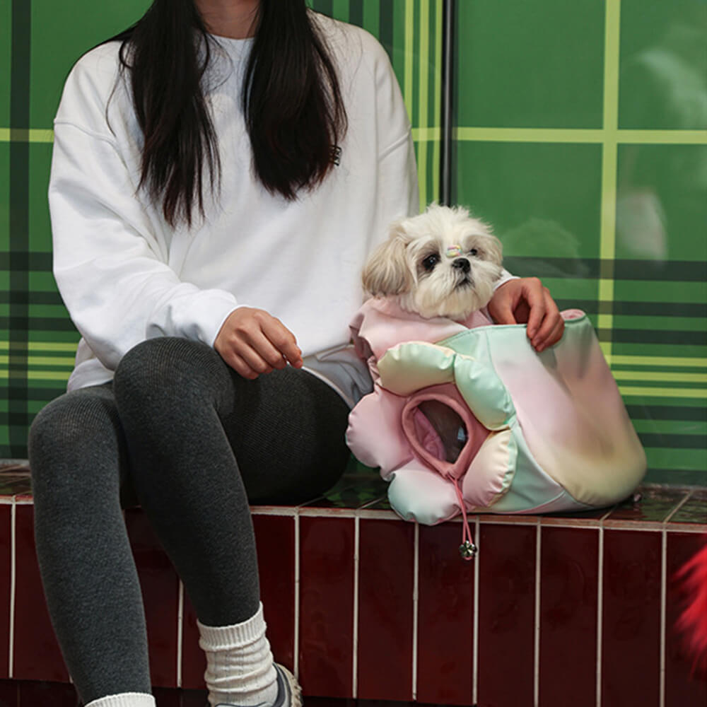 Borsa da trasporto per animali domestici impermeabile in PU pelle colorata e alla moda