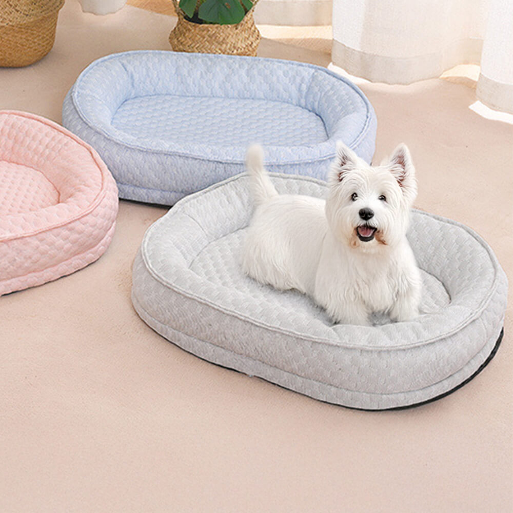 Cuscino per cani ovale a ciambella elevato per comfort rinfrescante