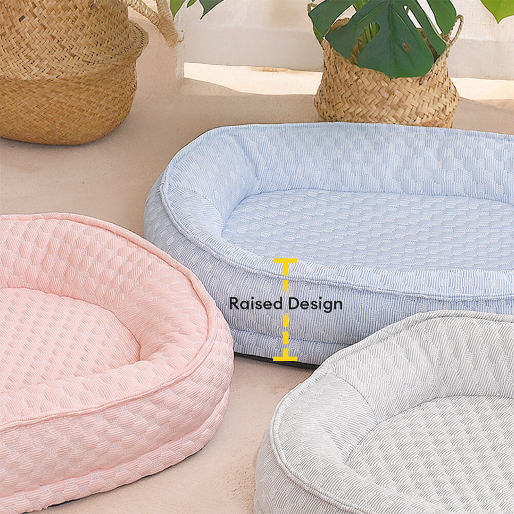 Cuscino per cani ovale a ciambella elevato per comfort rinfrescante