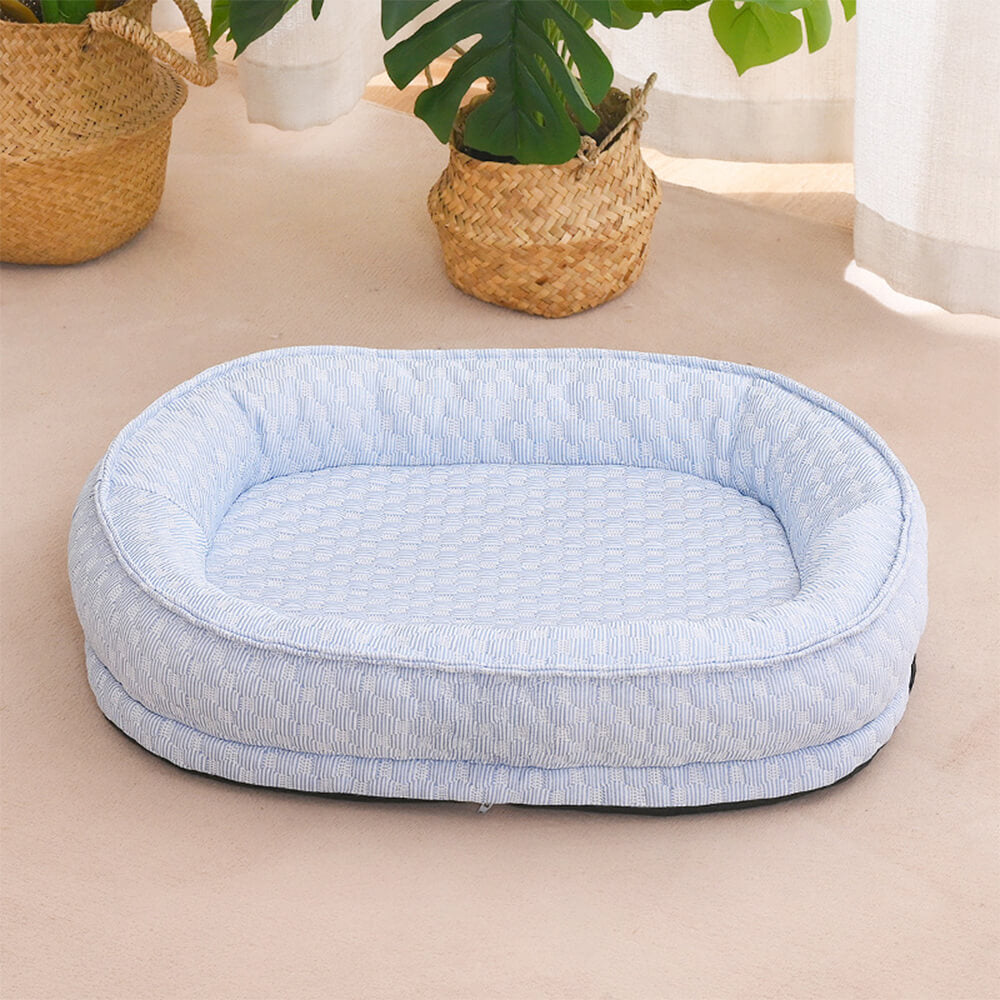 Cuscino per cani ovale a ciambella elevato per comfort rinfrescante