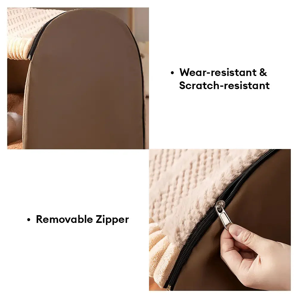 Letto per cani portatile semi-chiuso con tetto, caldo e resistente