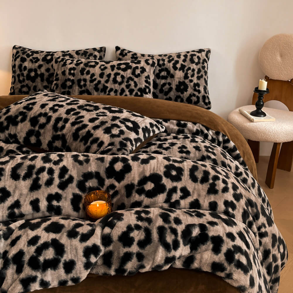 Set di lenzuola Deluxe in velluto floreale double face a doppio calore